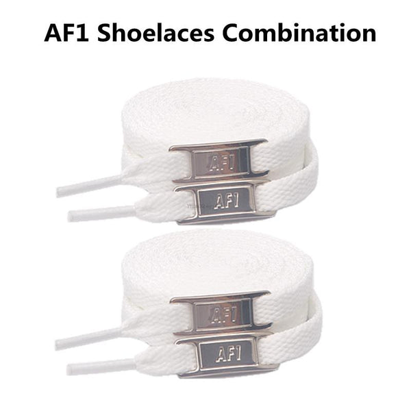 4Pcs AF1 Shoelaces Combination White Flat laces and Shoe Decoration