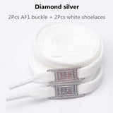 4Pcs AF1 Shoelaces Combination White Flat laces and Shoe Decoration